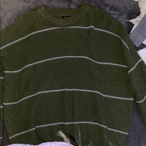 jiffuny&do olive and white striped oversized